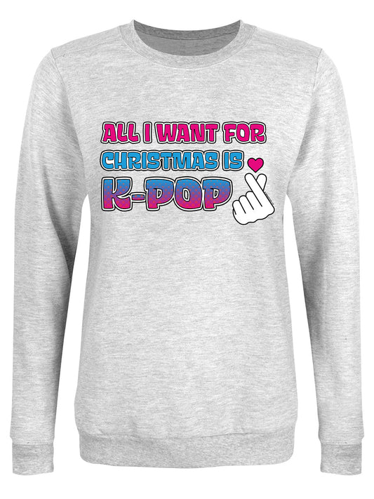 All I Want For Christmas Is K-Pop Ladies Grey Christmas Jumper