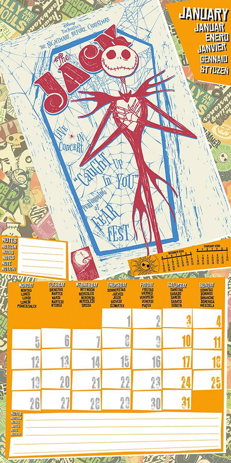 Nightmare Before Christmas (Fear Fest) 2026 Square Calendar
