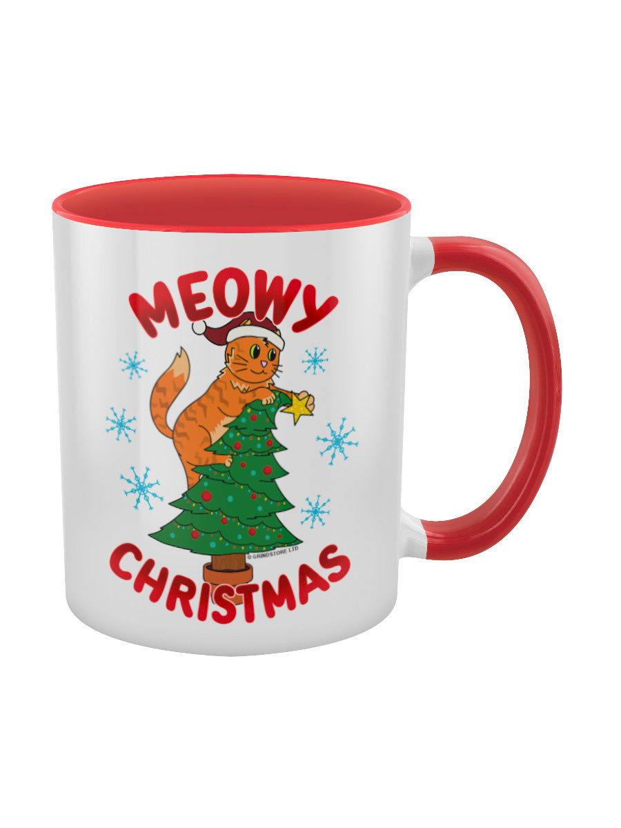 Meowy Christmas Red Inner 2-Tone Mug