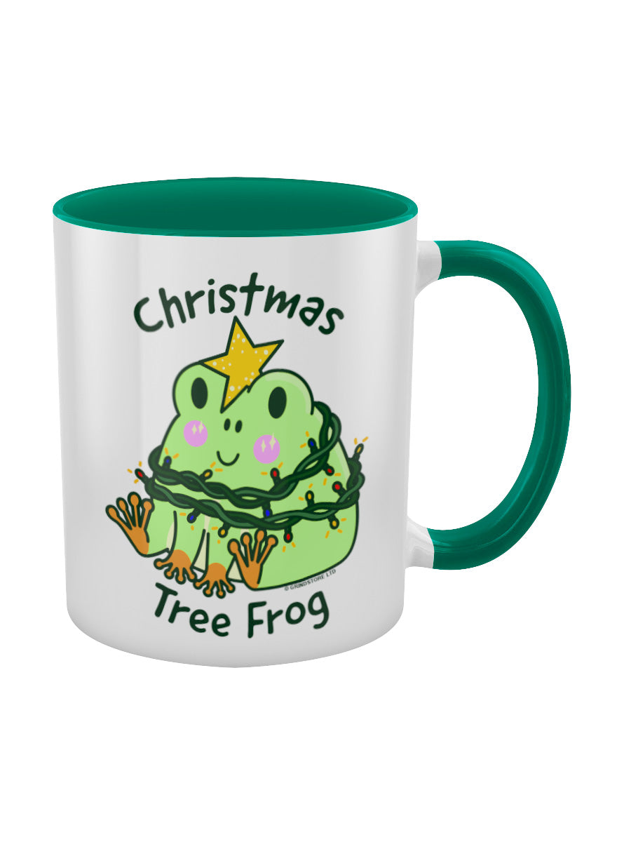 Christmas Tree Frog Green Inner 2-Tone Mug