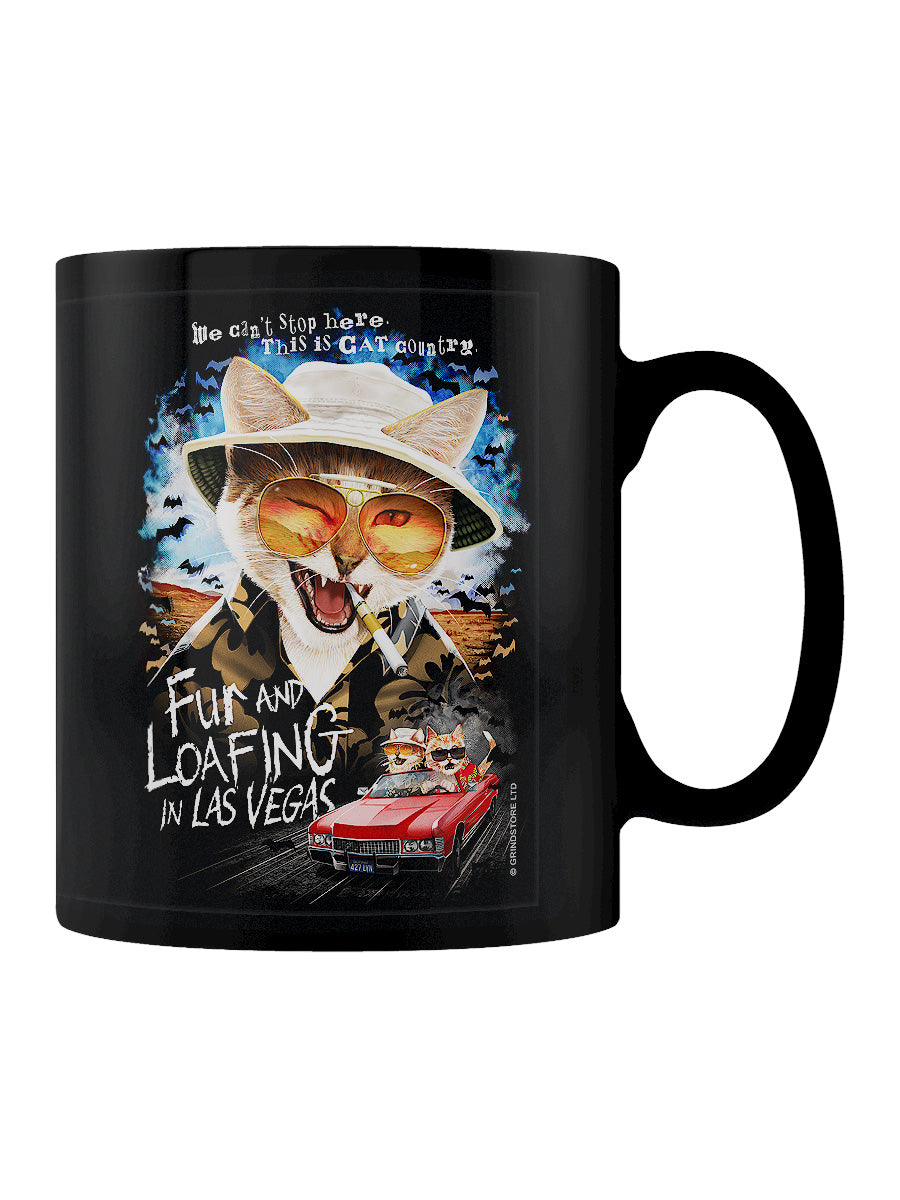Horror Cats Fur And Loafing In Las Vegas Black Mug