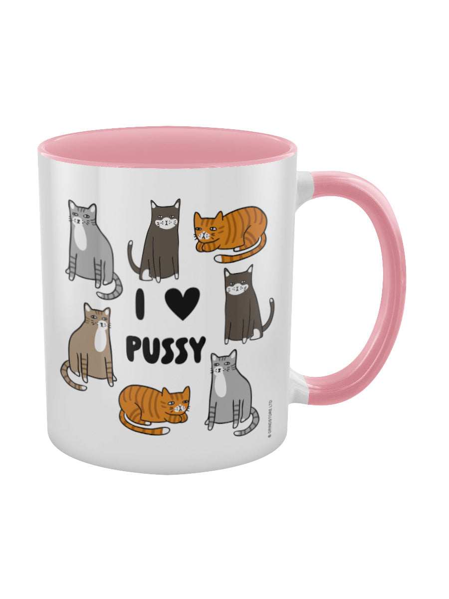 I Love Pussy Pink Inner 2-Tone Mug