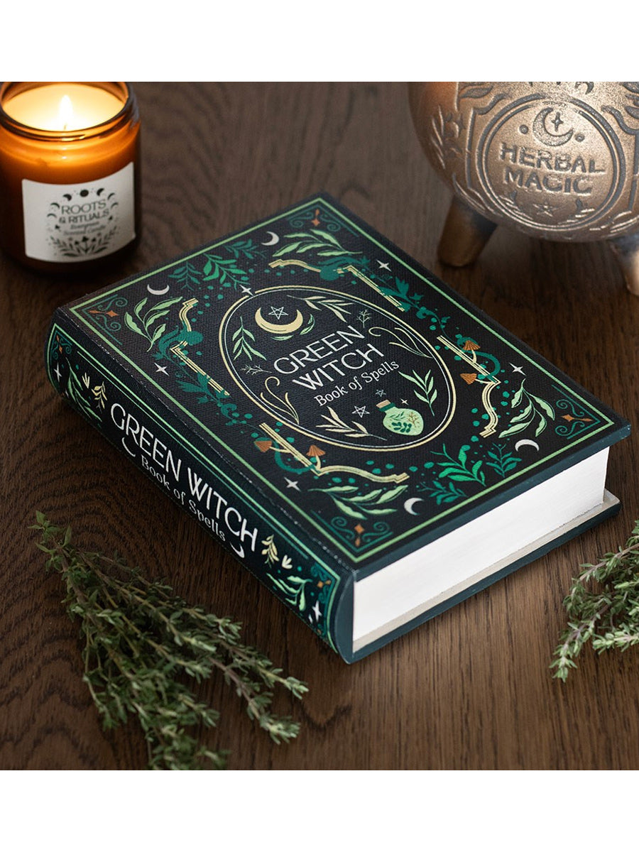 Green Witch Book Shaped Storage Box