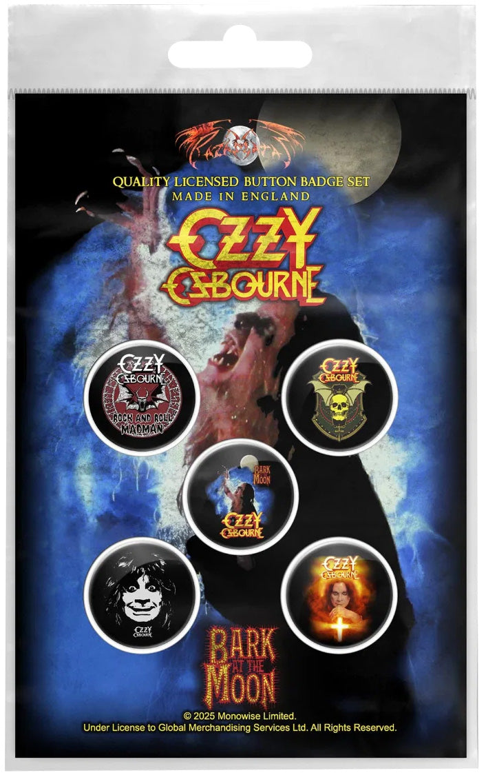 Ozzy Osbourne Bark At The Moon Badge Pack