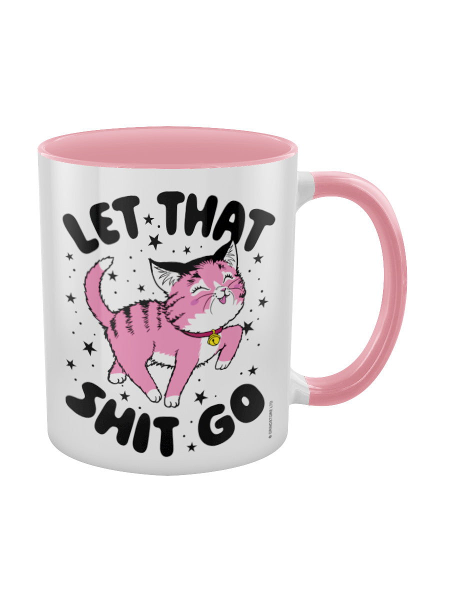 Kitsch Kitten Let That Shit Go Pink Inner 2-Tone Mug