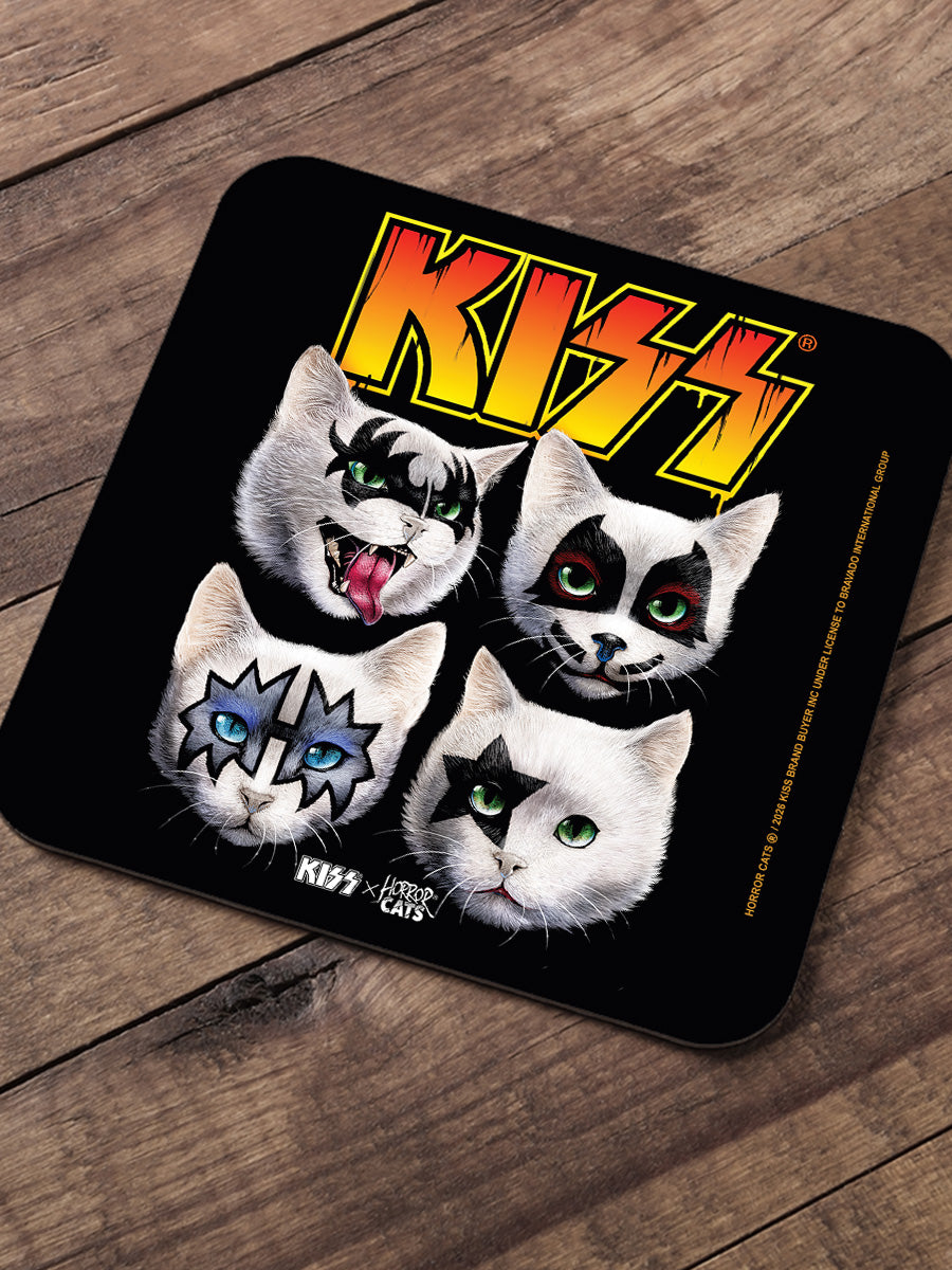 KISS x Horror Cats Feline Four Square Coaster