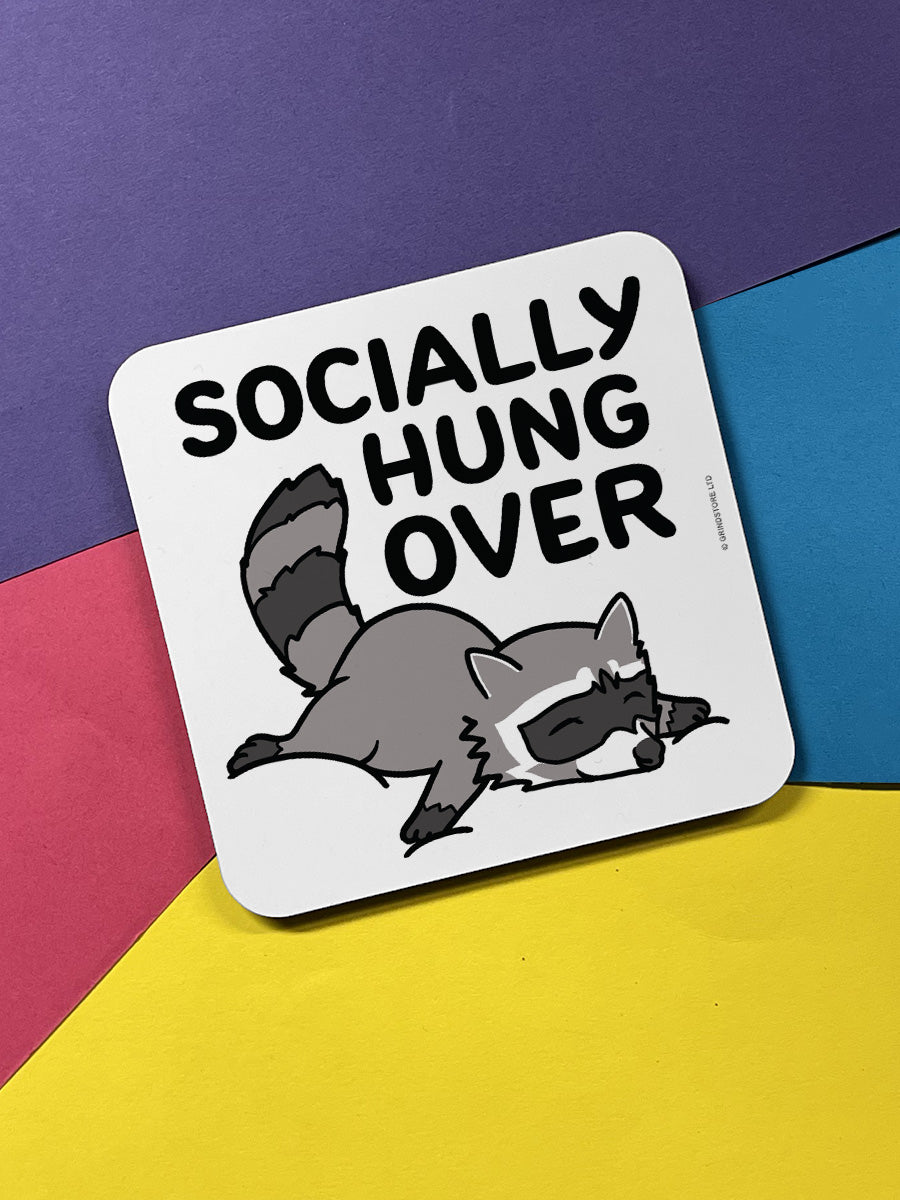 Socially Hung Over Square Coaster