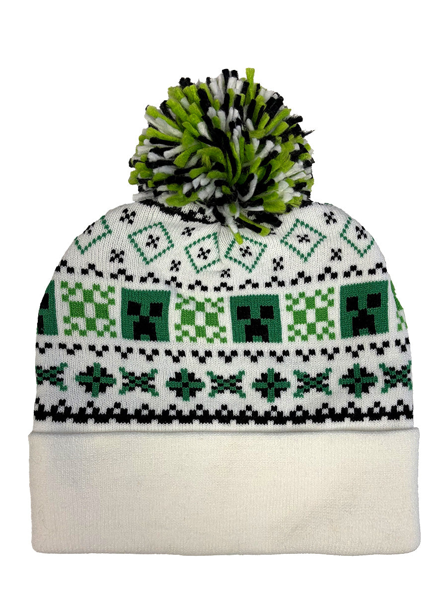 Minecraft White Ski Pom Beanie