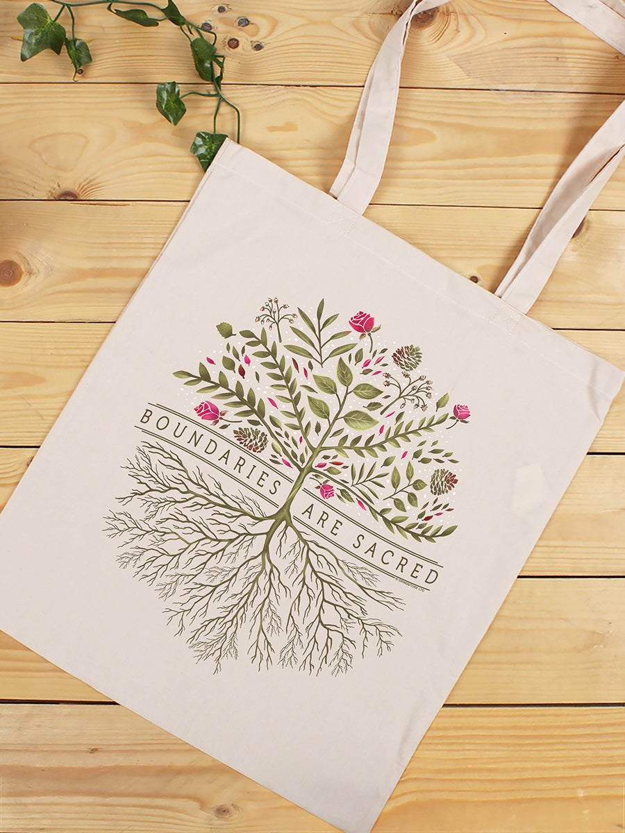 Boundaries Are Sacred Cream Tote Bag