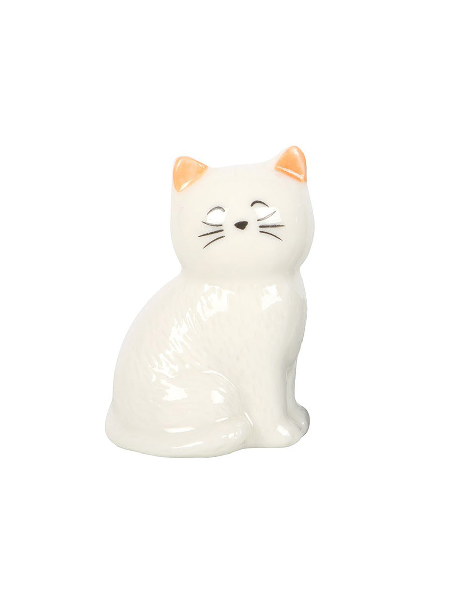Lucky White Cat Ceramic Charm