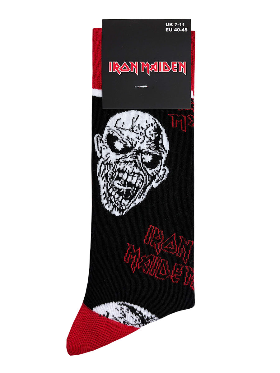 Iron Maiden Eddie Skulls Black Socks (UK Size 7-11)