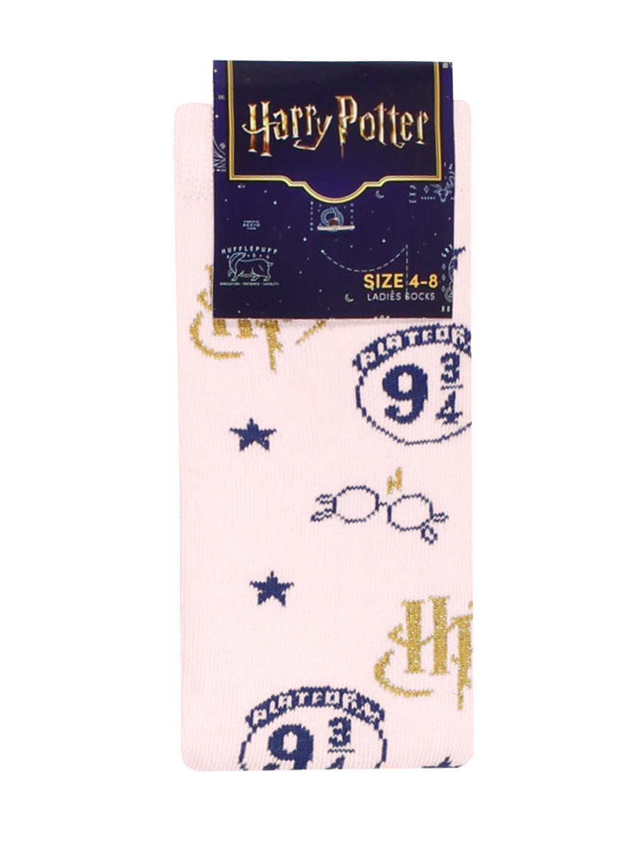 Harry Potter Platform 9 3/4 Pink Socks (UK Size 4-8)