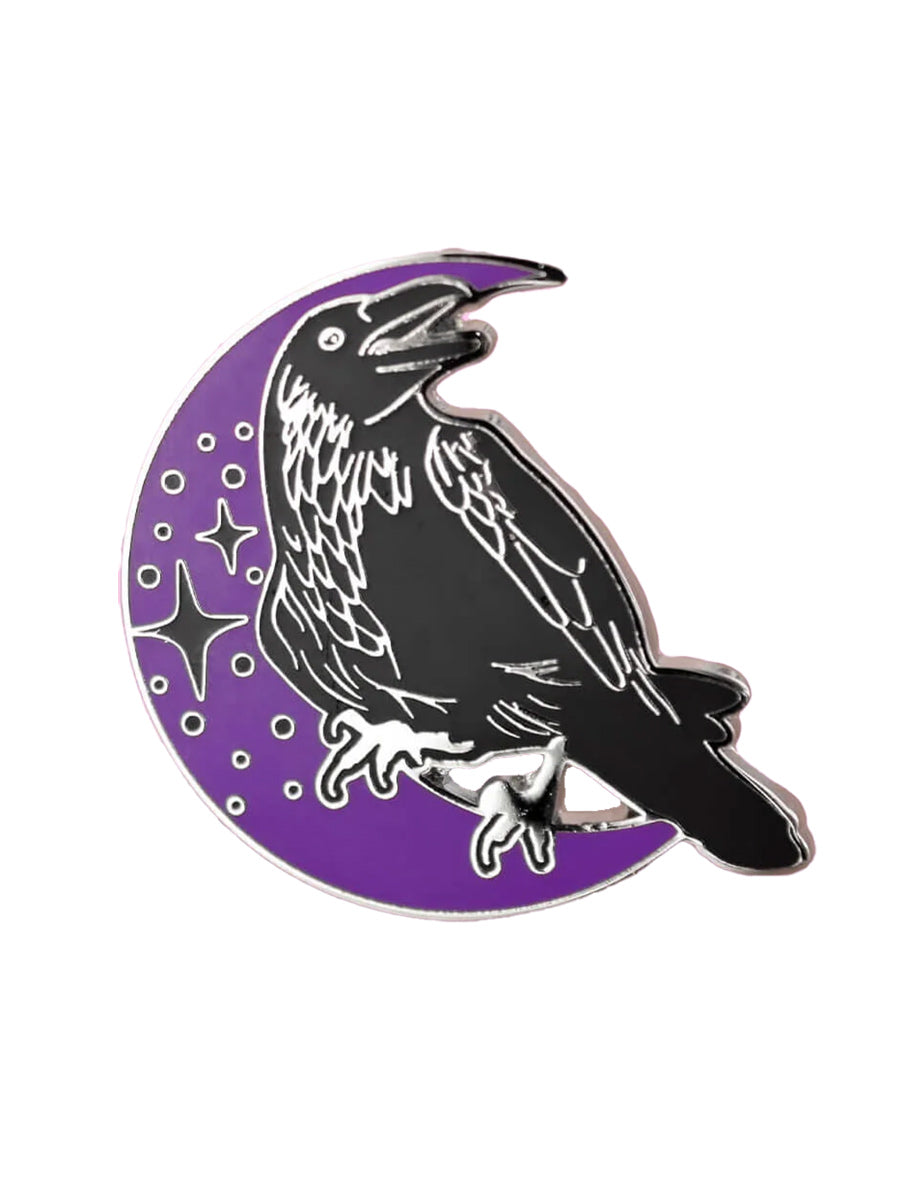 Purple Raven Enamel Pin Badge