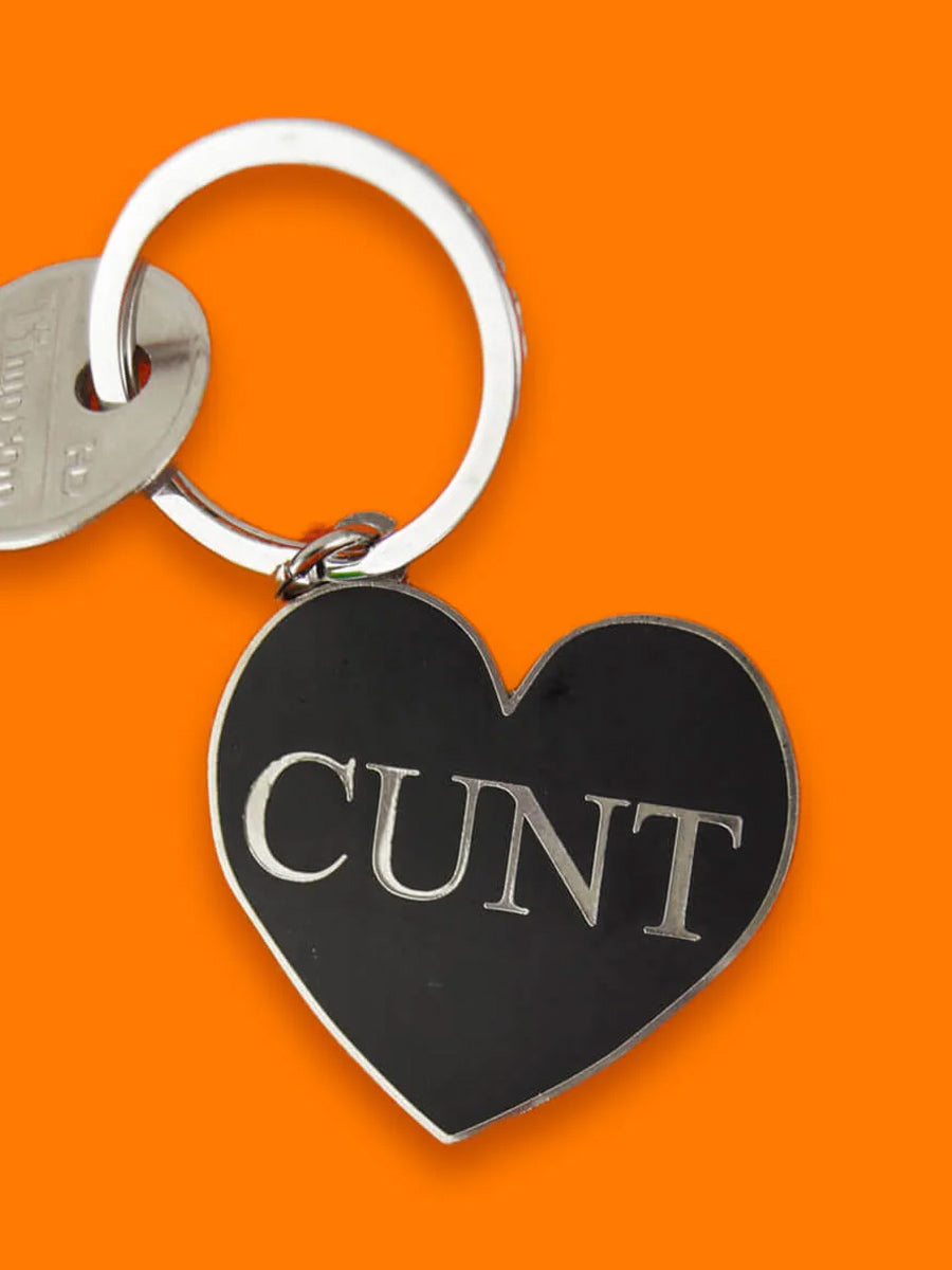Cunt Black Heart Enamel Keyring