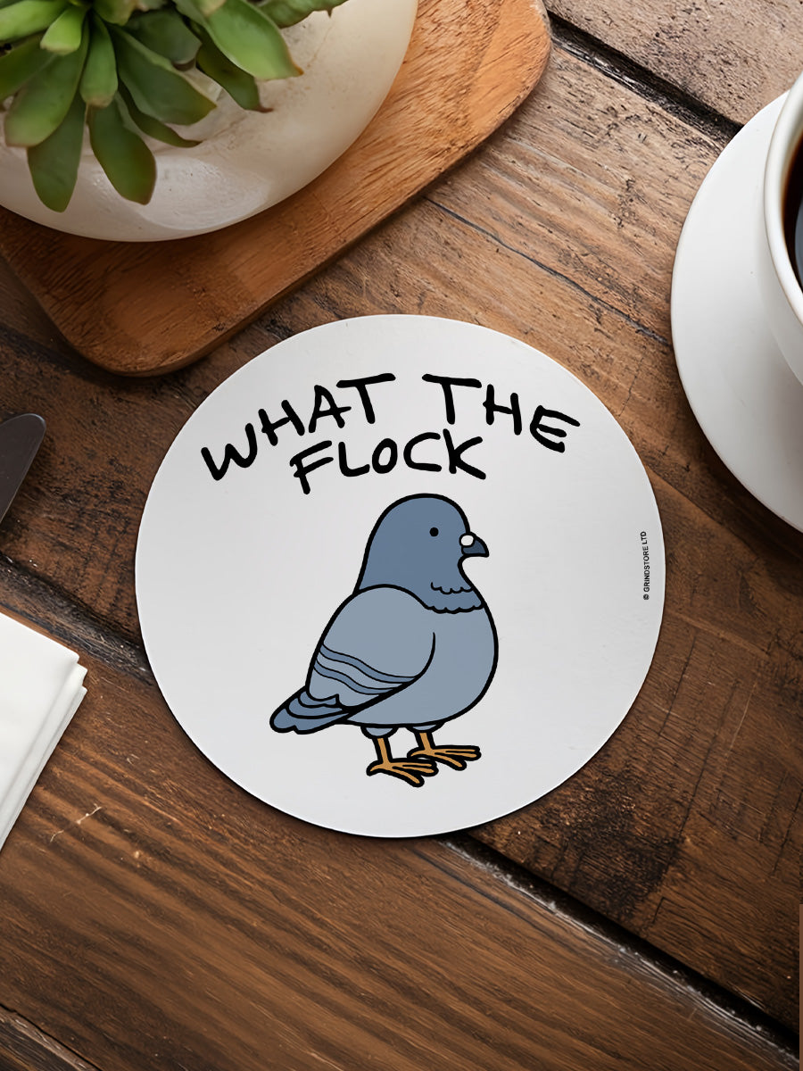 What The Flock Pigeon Circular Coaster