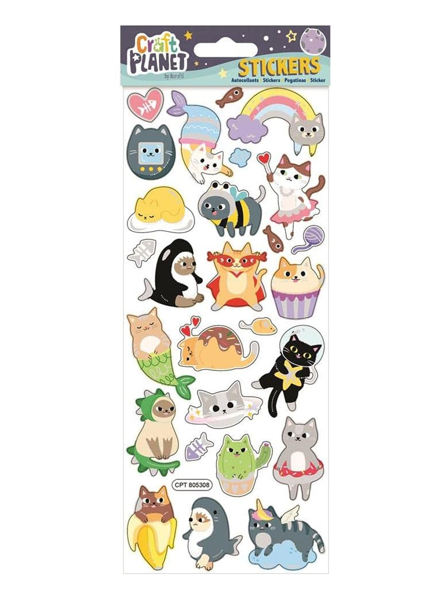 Craft Planet Fun Cats Sticker Sheet