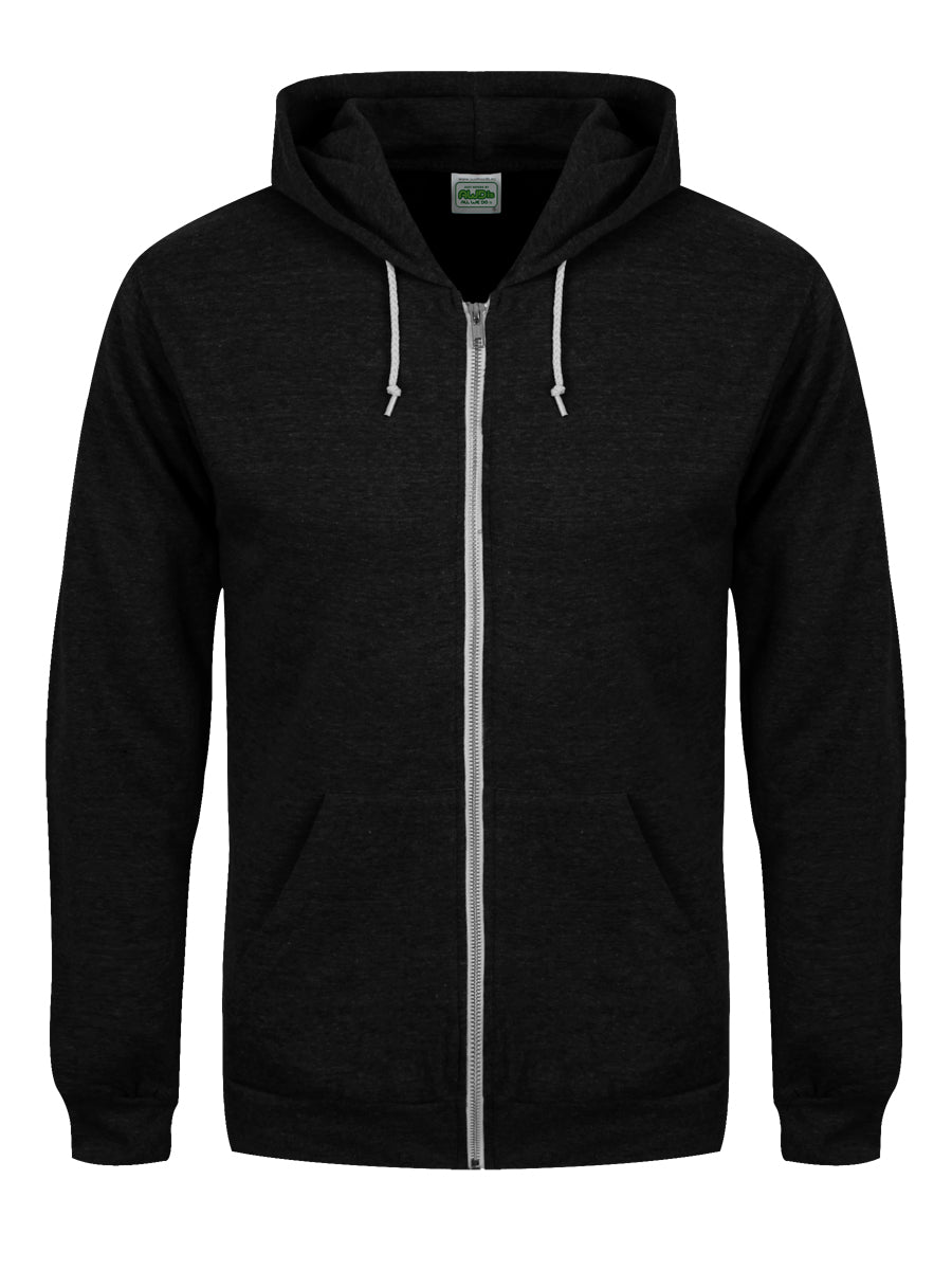 Black Heather Zipped Hoodie