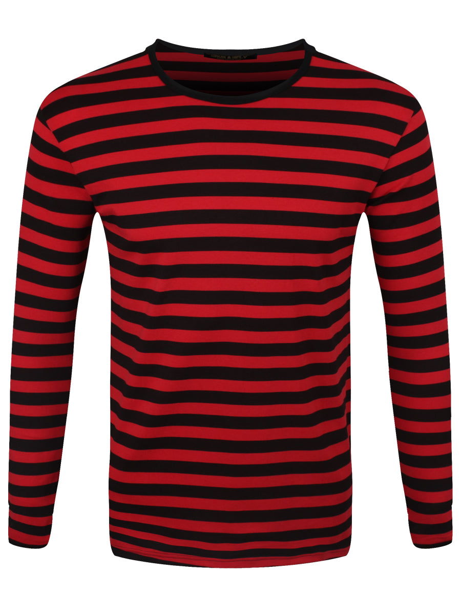 Run & Fly Striped Red and Black Long Sleeved T-Shirt