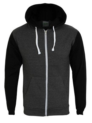 Charcoal and Black Zipped Hoodie