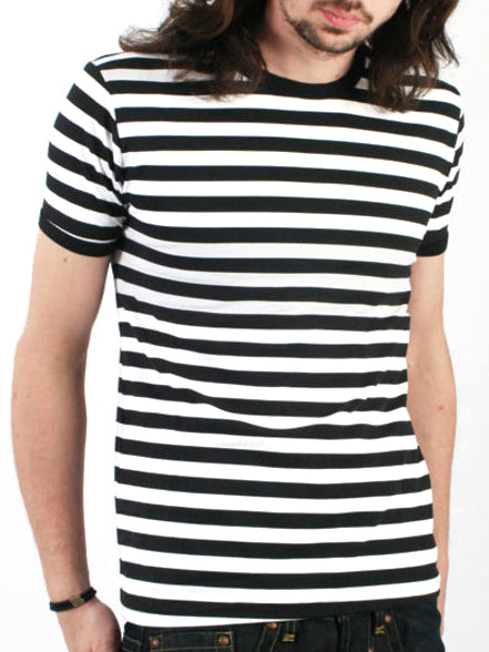 Run & Fly Black and White Striped T-Shirt