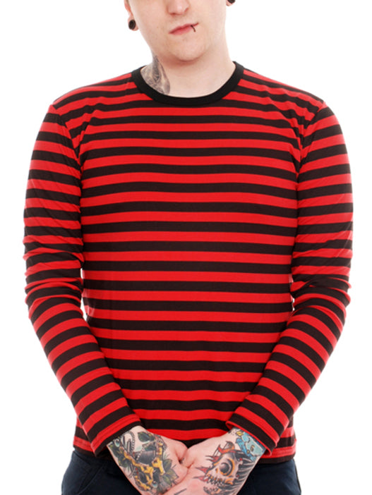 Run & Fly Striped Red and Black Long Sleeved T-Shirt