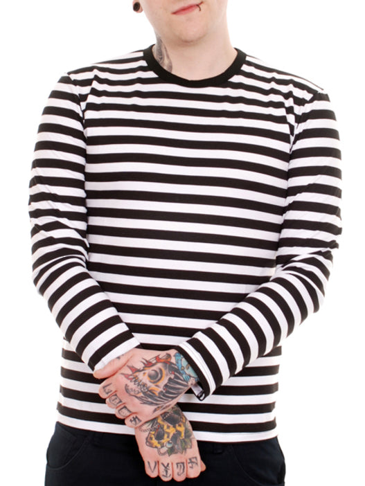 Run & Fly Striped Black and White Long Sleeved T-Shirt