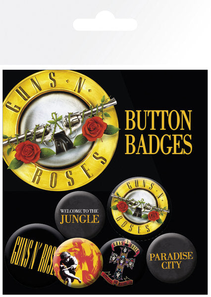 Guns N Roses Lyrics & Logos Button Badges