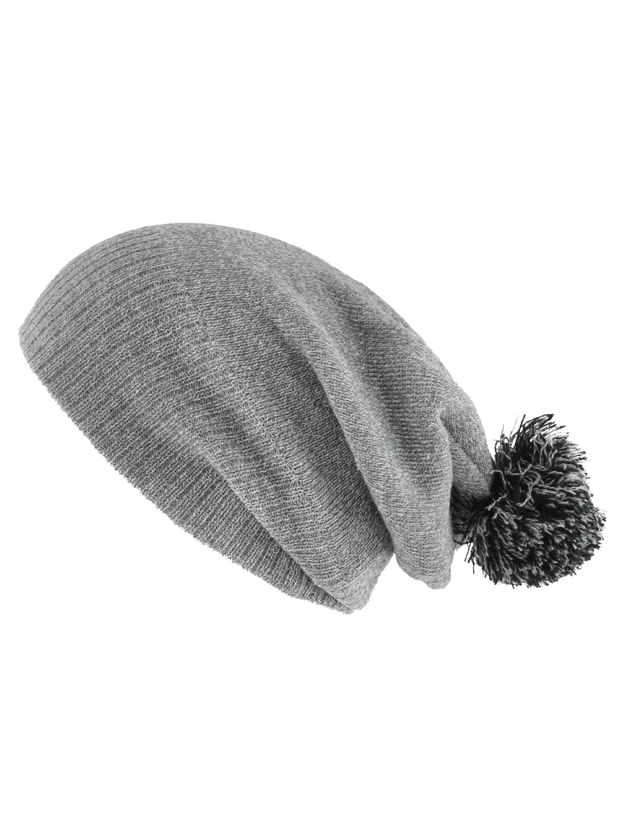 Snowstar Heather Grey and Black Beanie