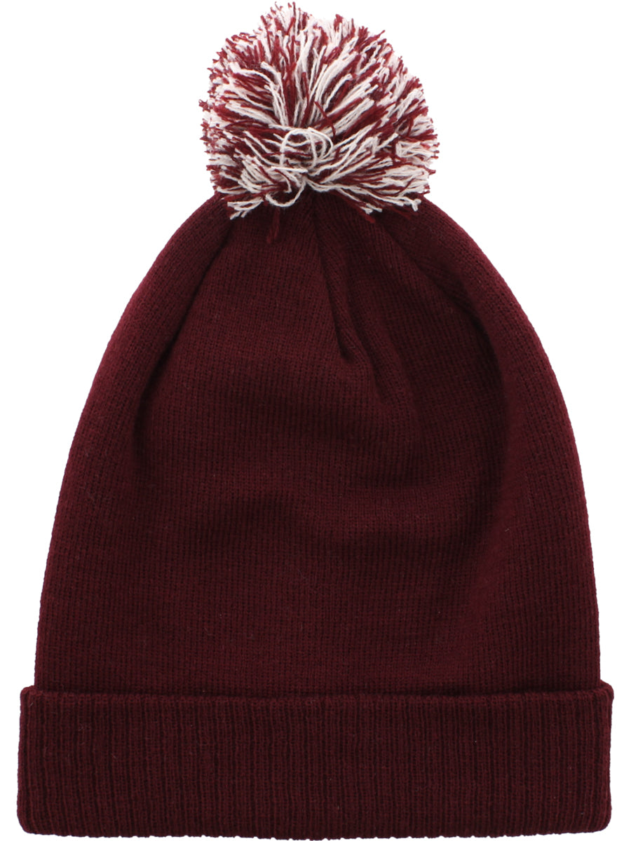 Snowstar Burgundy and White Beanie