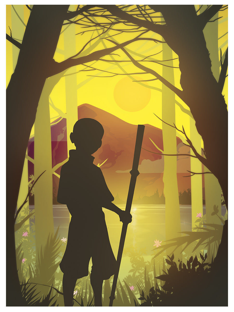 Aang At Sunset Mini Poster