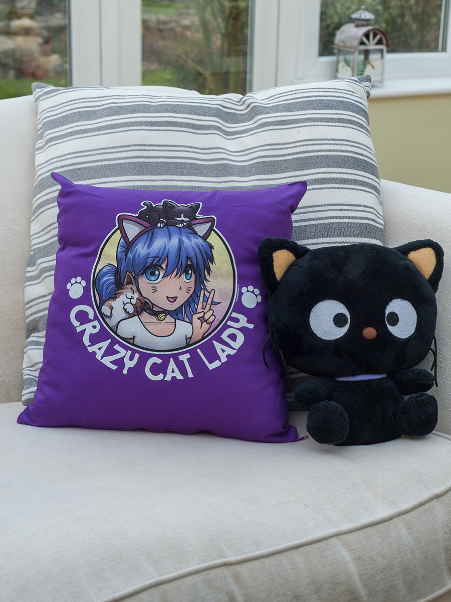 Crazy Cat Lady Purple Cushion