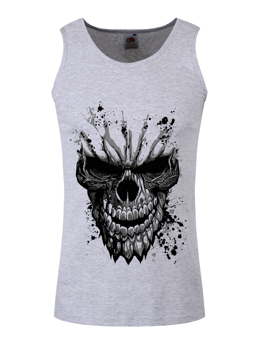 Carved Skull Men's Grey Vest