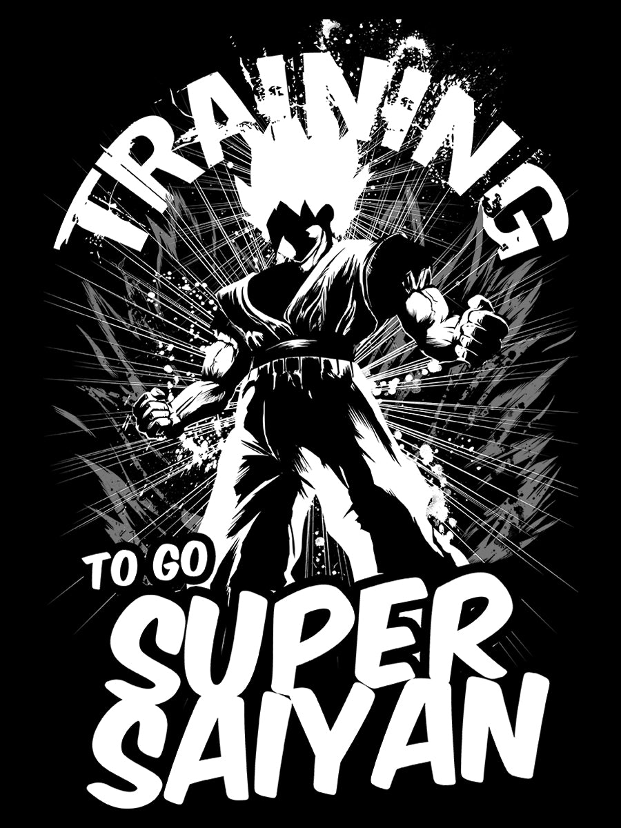 Training To Go Super Saiyan Men's Black T-Shirt