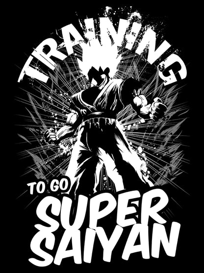 Training To Go Super Saiyan Men's Black T-Shirt