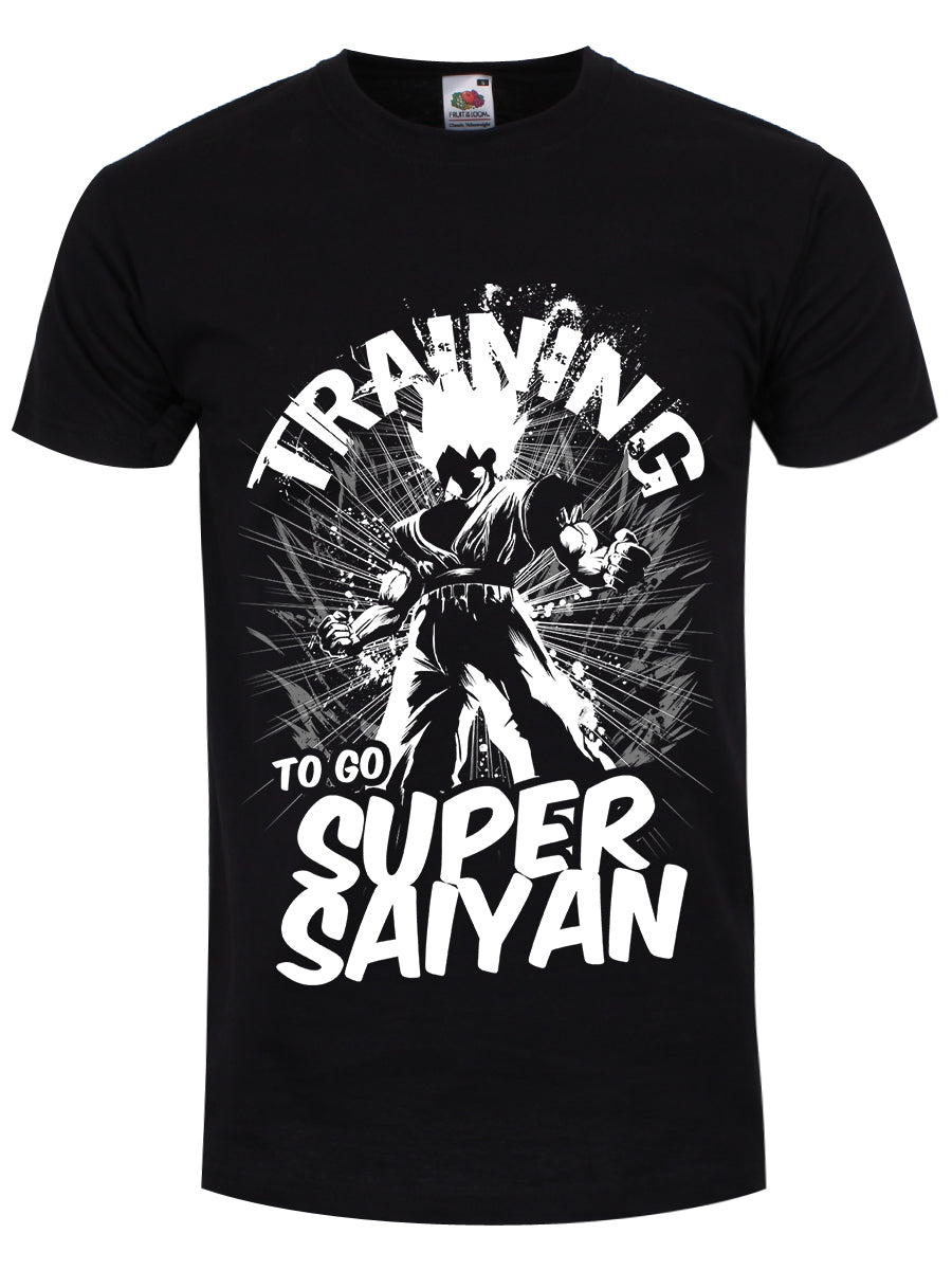 Training To Go Super Saiyan Men's Black T-Shirt