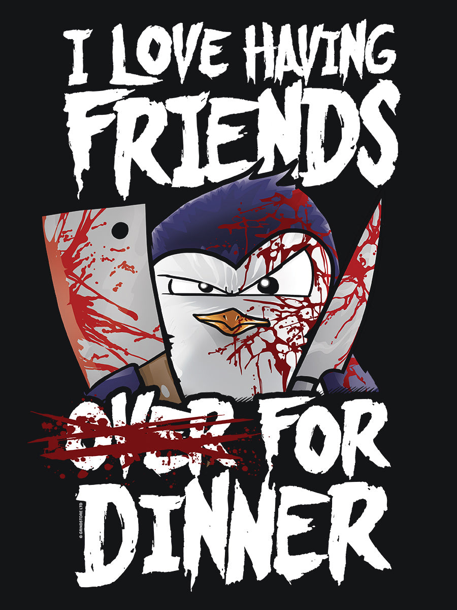 Psycho Penguin Friends For Dinner Black Apron