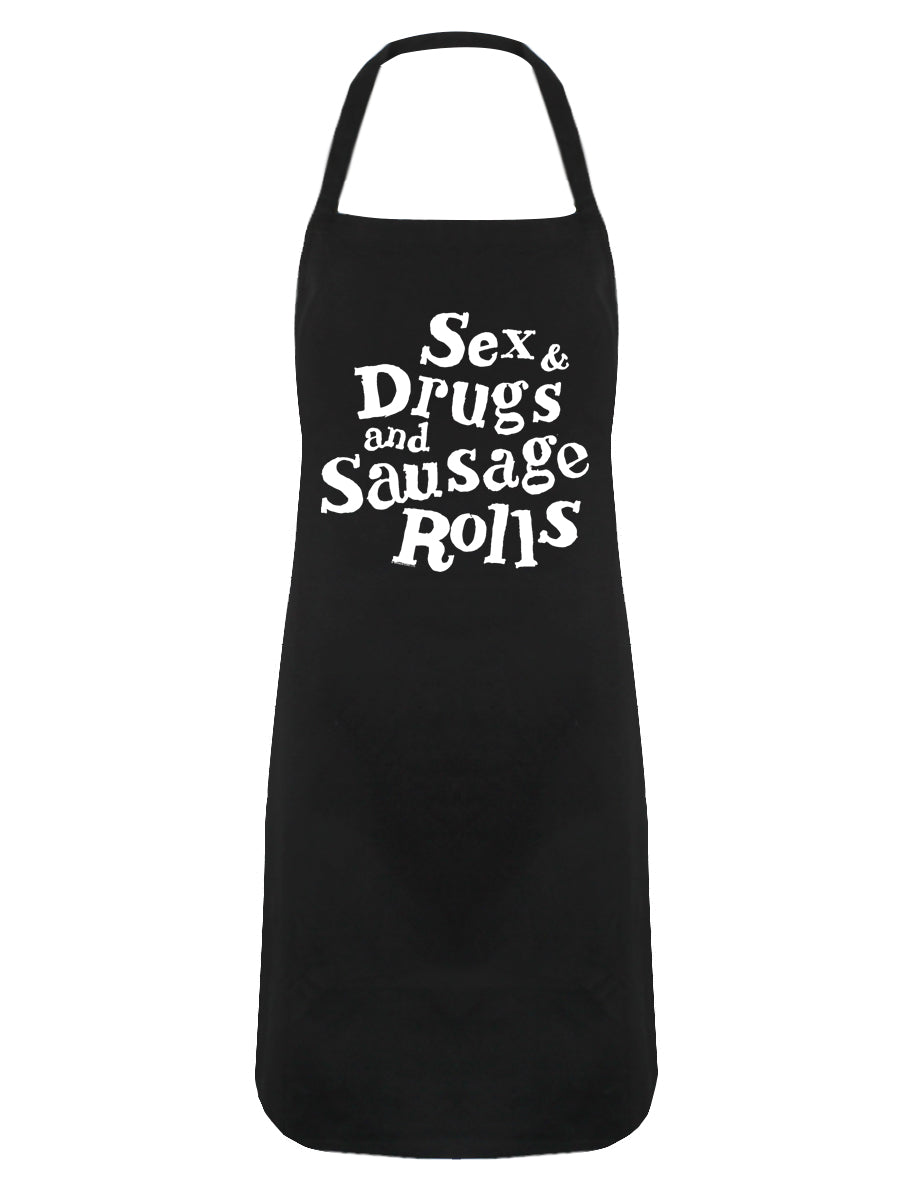 Sex, Drugs & Sausage Rolls Black Apron