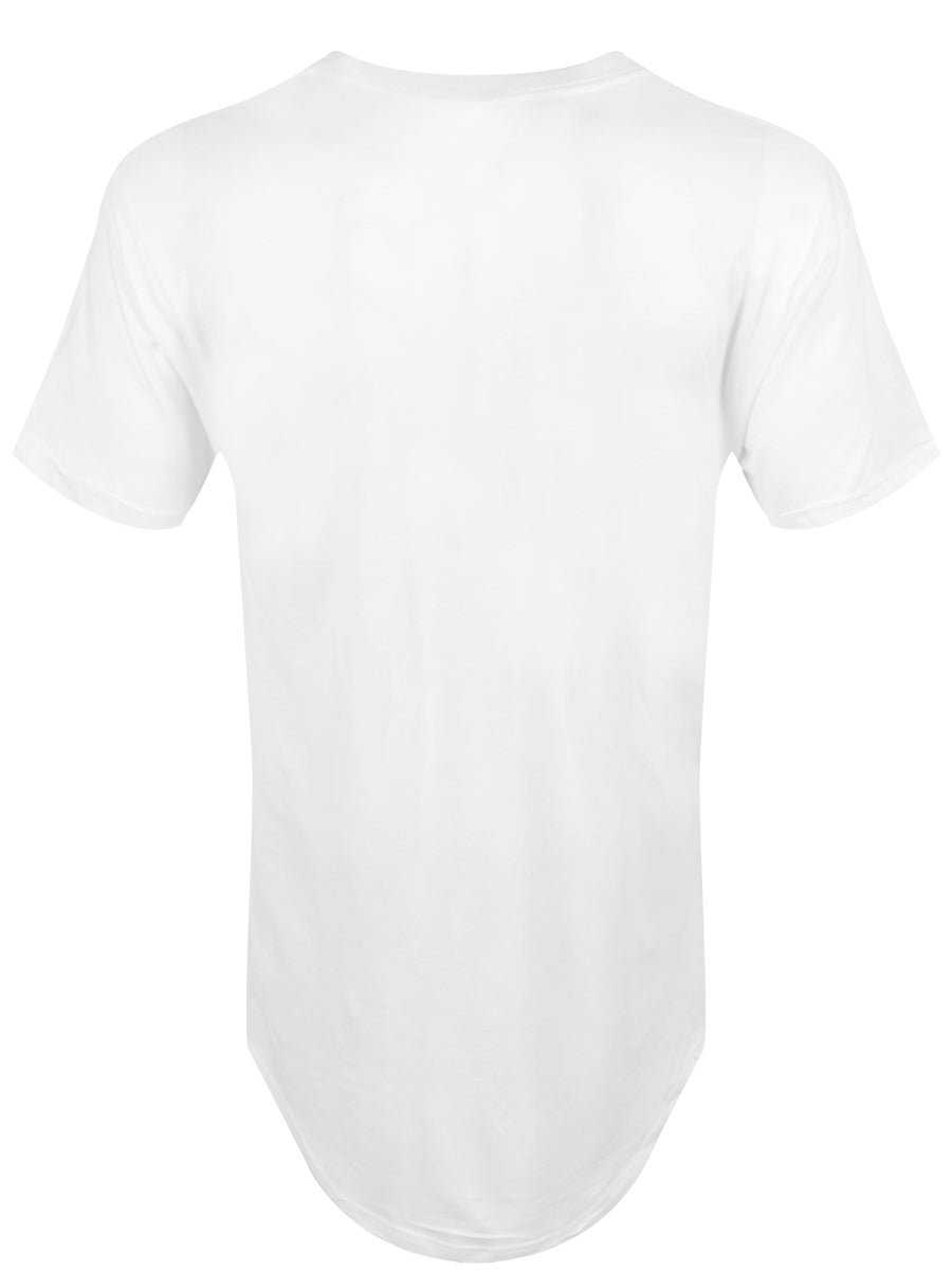 Men's White Long Body Urban Tee T-shirt