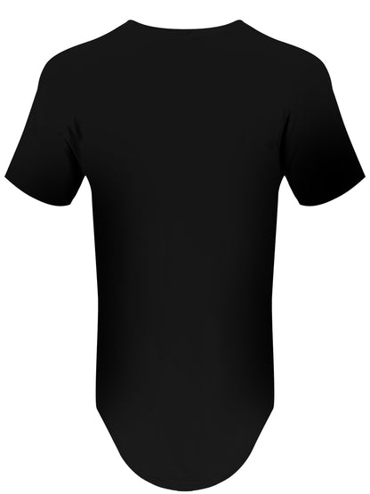 Men's Black Long Body Urban Tee T-shirt
