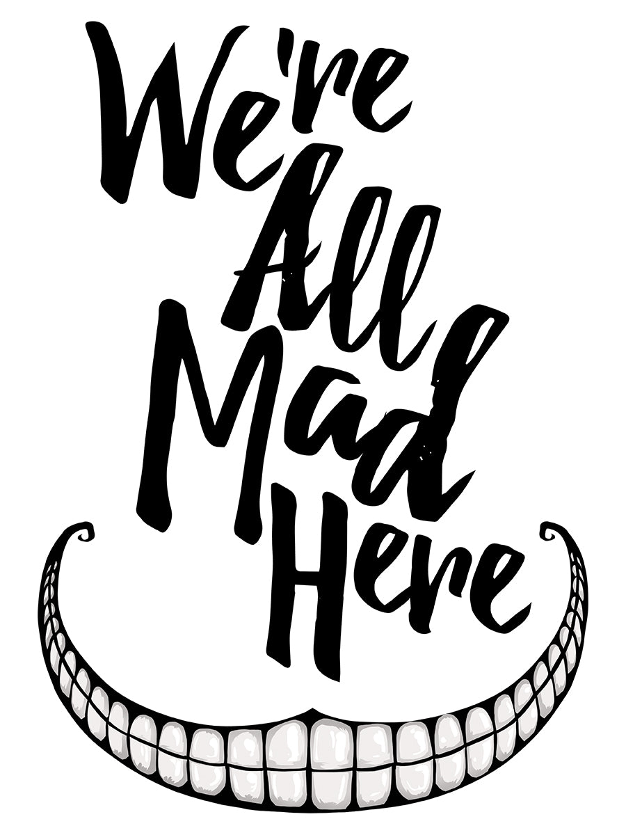 We're All Mad Here Ladies White Floaty Tank