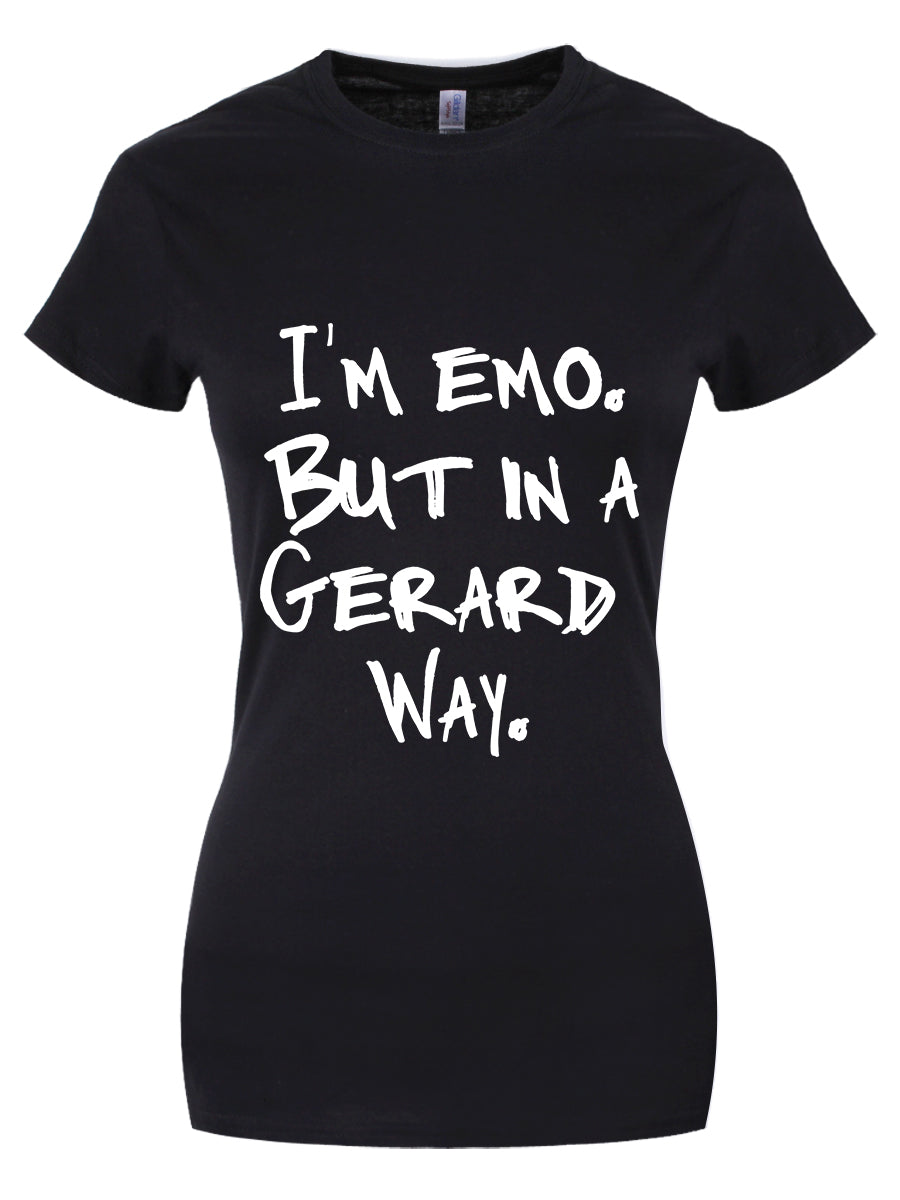 I'm Emo But In A Gerard Way Ladies Black T-Shirt