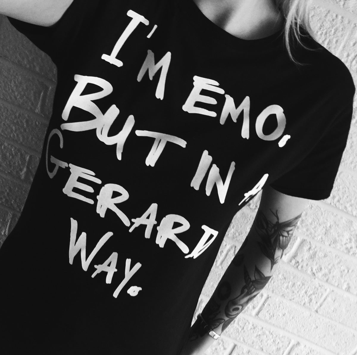 I'm Emo But In A Gerard Way Ladies Black T-Shirt