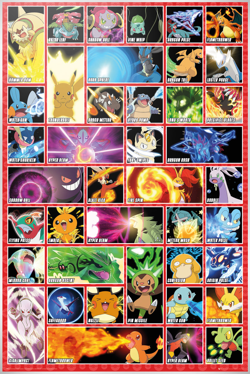 Pokemon Moves and abilities Maxi Poster