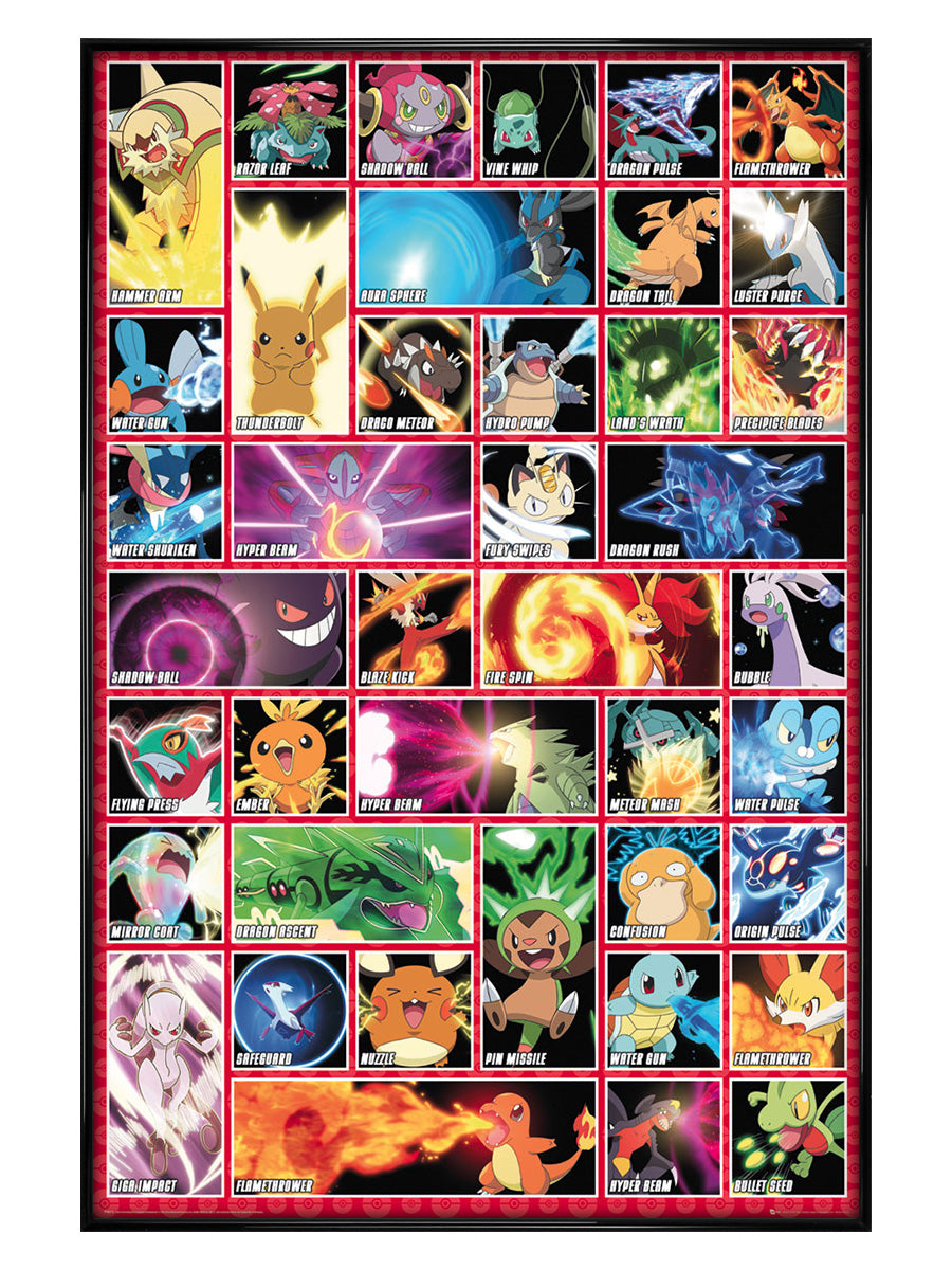 Pokemon Moves and abilities Maxi Poster