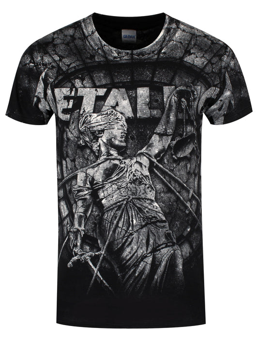 Metallica Stone Justice Men's All Over Print Black T-Shirt