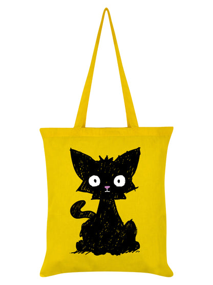 Scaredy Cat Yellow Tote Bag