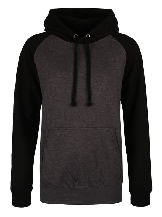 Charcoal & Jet Black Unisex Baseball Hoodie