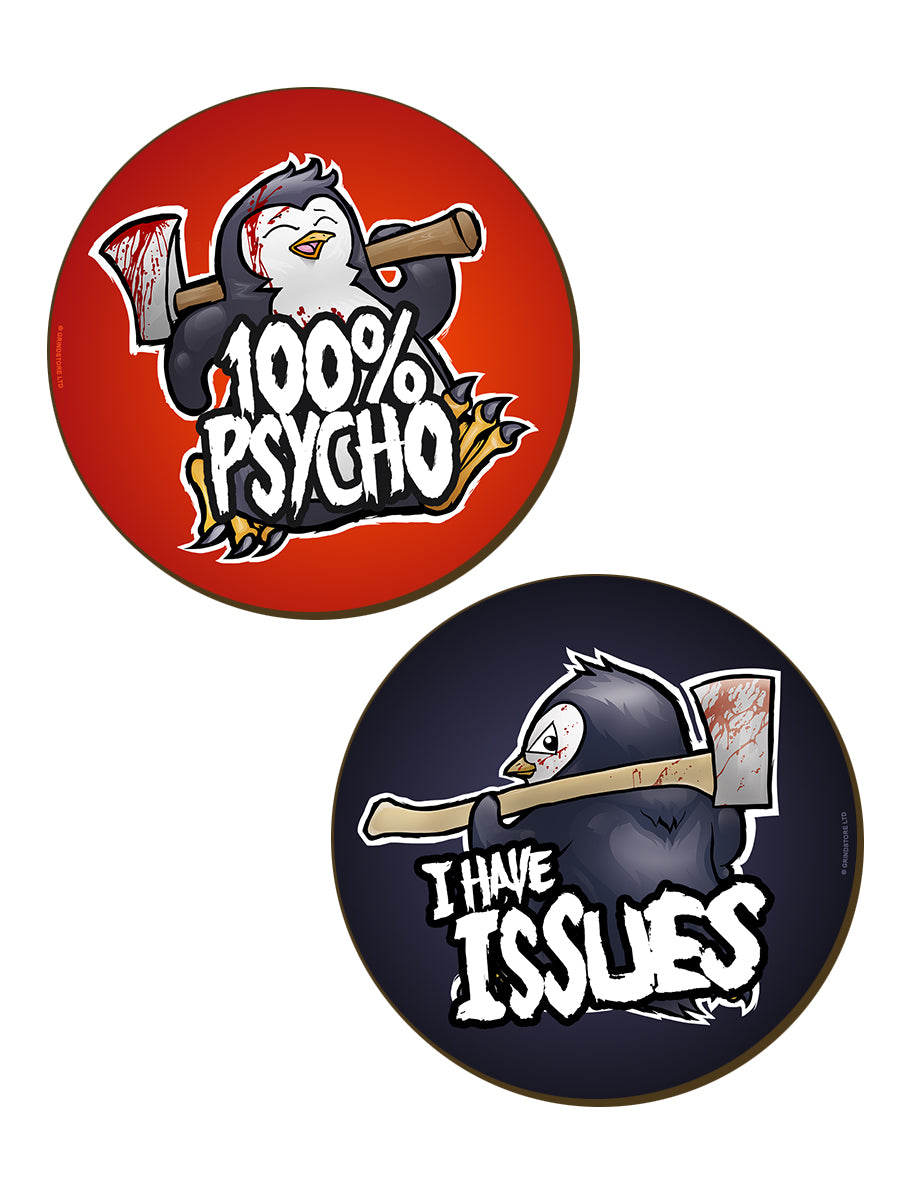 Psycho Penguin 4 Piece Coaster Set