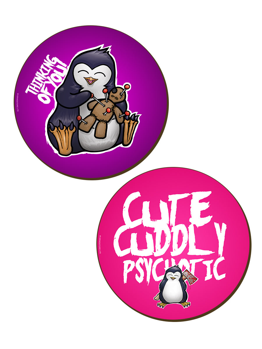 Psycho Penguin 4 Piece Coaster Set