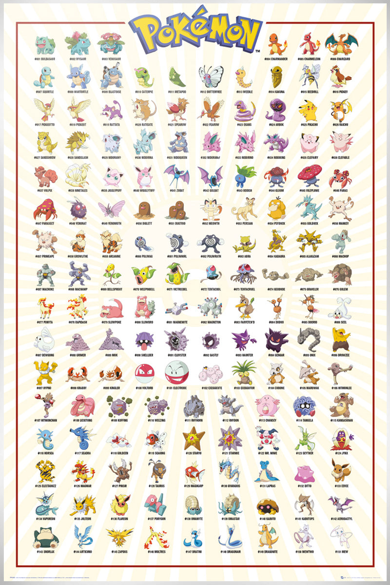 Pokémon Kanto 151 Maxi Poster